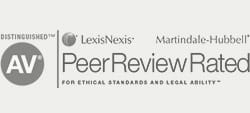 AV Distinguished | LexisNexis Martindale-Hubbell | Peer Review Rated For Ethical Standards & Legal Ability